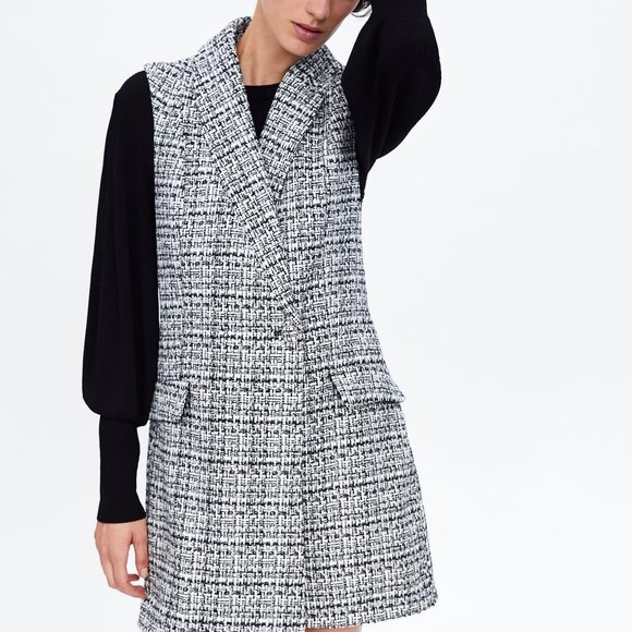 Zara Tweed Overall Dress Romper - Picture 6 of 8